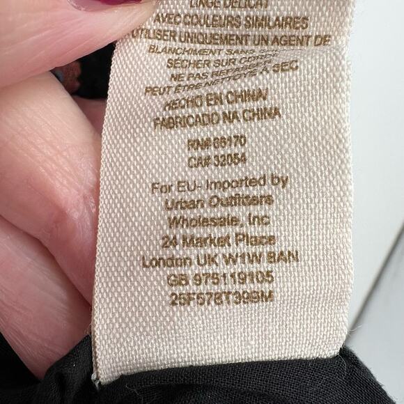 Free People Dress 2 Black Floral Mini Long Sleeve Boho Lined Zipper Revolve - Picture 7 of 10